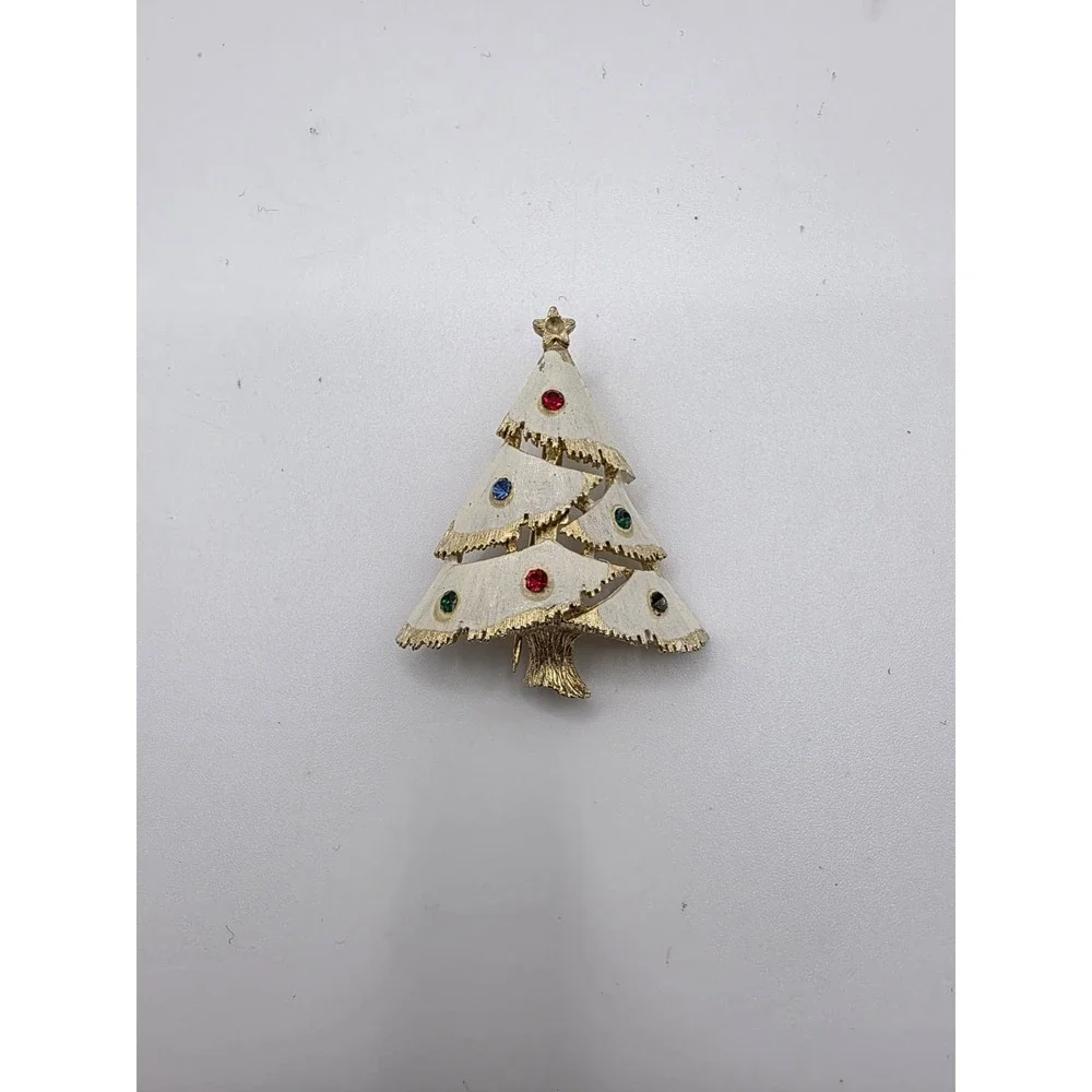 Vintage Brooch Christmas Tree Retro Collectible Pin Costume Jewelry
